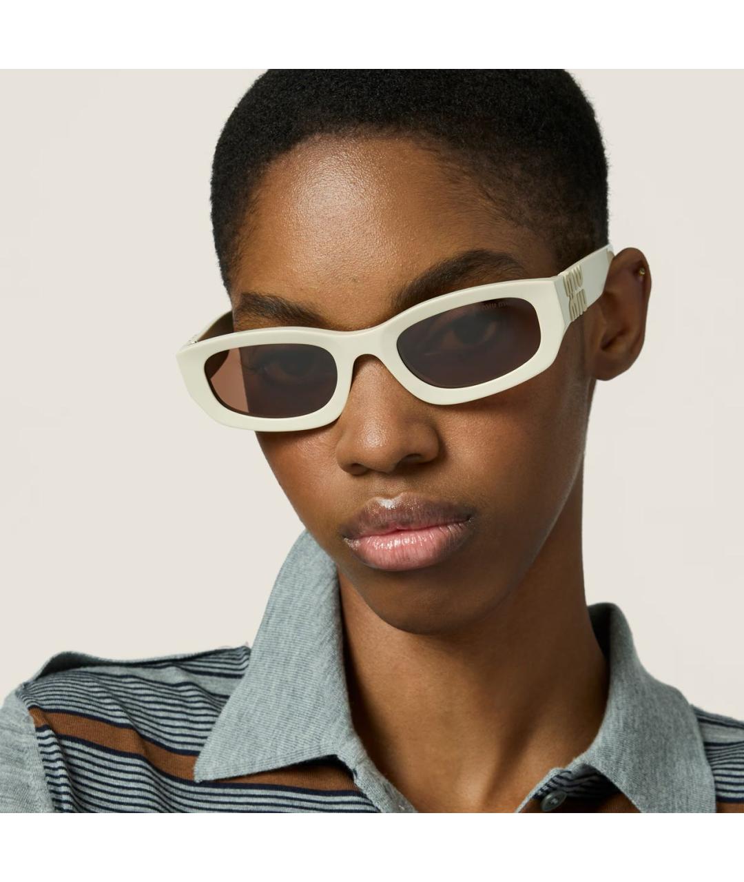 MIU MIU Белые солнцезащитные очки, фото 6