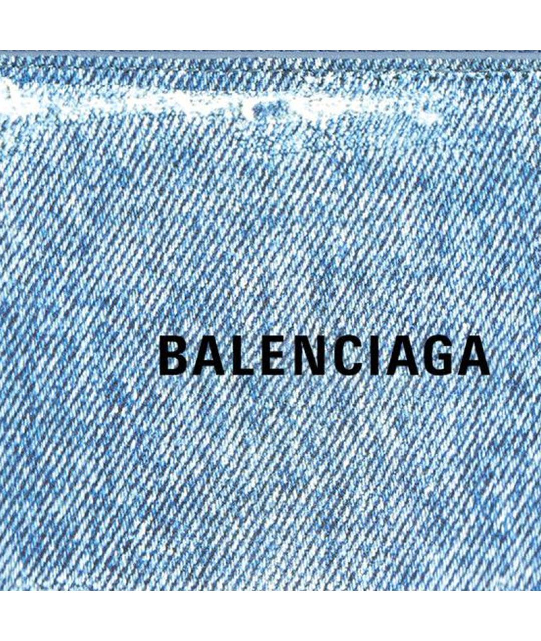 BALENCIAGA Голубой кожаный кардхолдер, фото 4