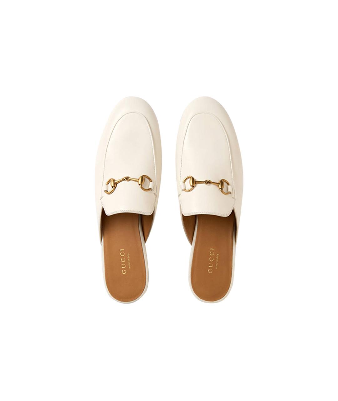 GUCCI Белые кожаные мюли, фото 4