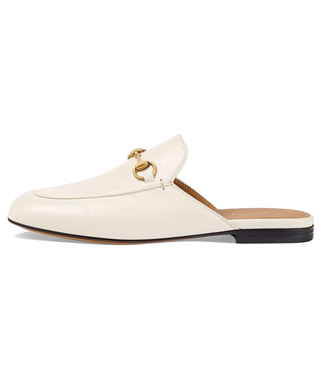 GUCCI Белые кожаные мюли, фото 6