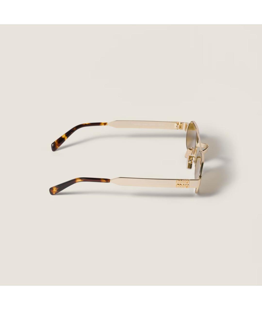 MIU MIU Золотые солнцезащитные очки, фото 4