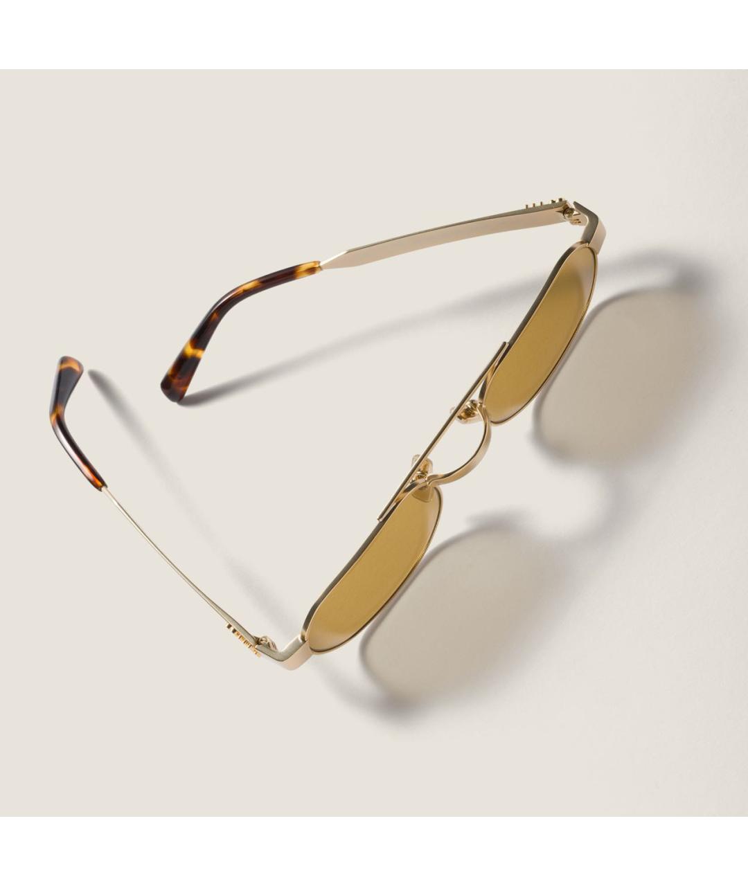 MIU MIU Золотые солнцезащитные очки, фото 5