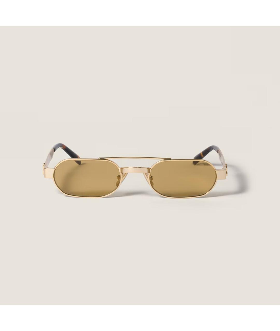 MIU MIU Золотые солнцезащитные очки, фото 7