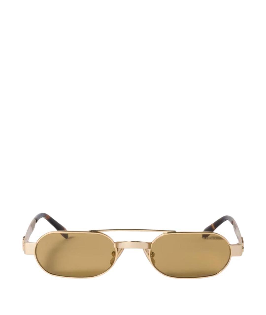 MIU MIU Золотые солнцезащитные очки, фото 1