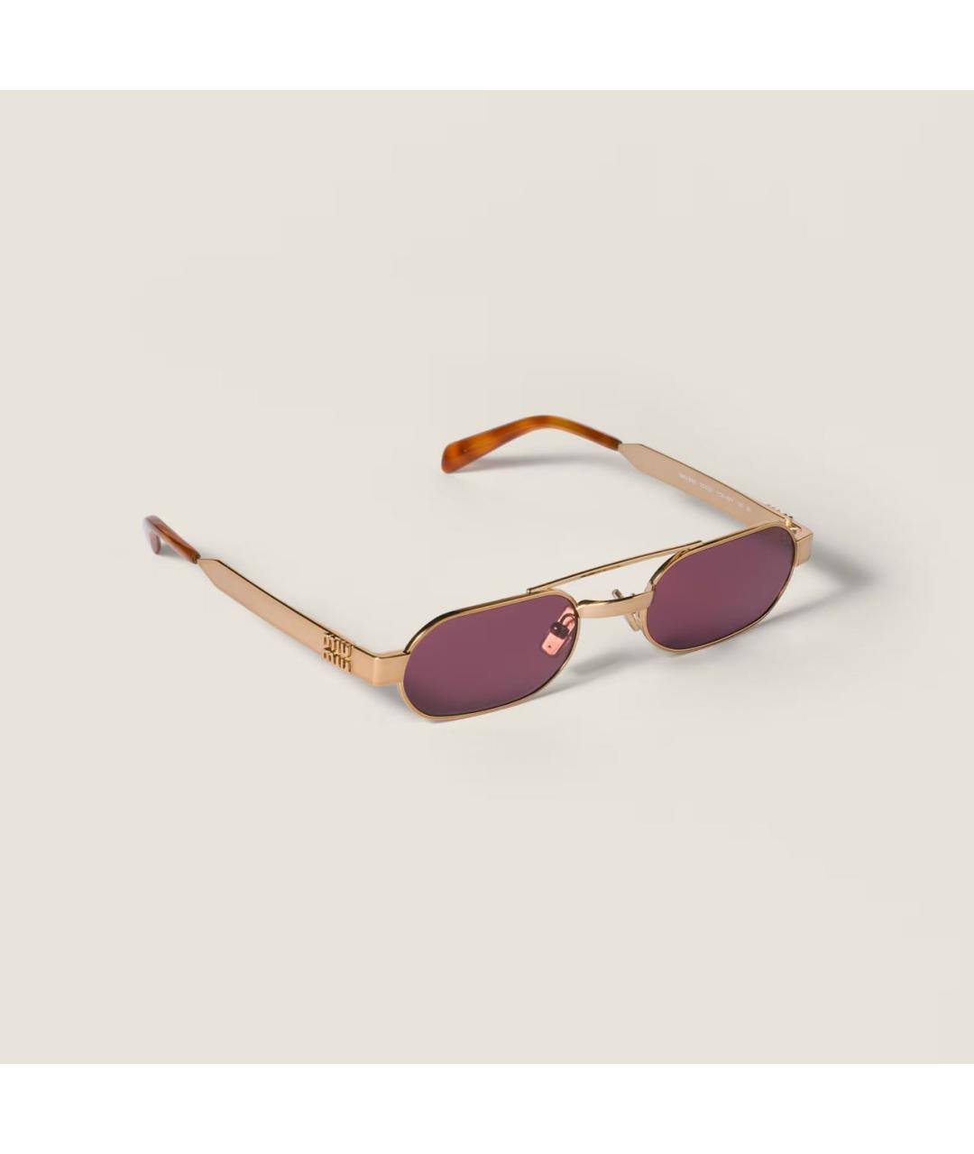 MIU MIU Золотые солнцезащитные очки, фото 3
