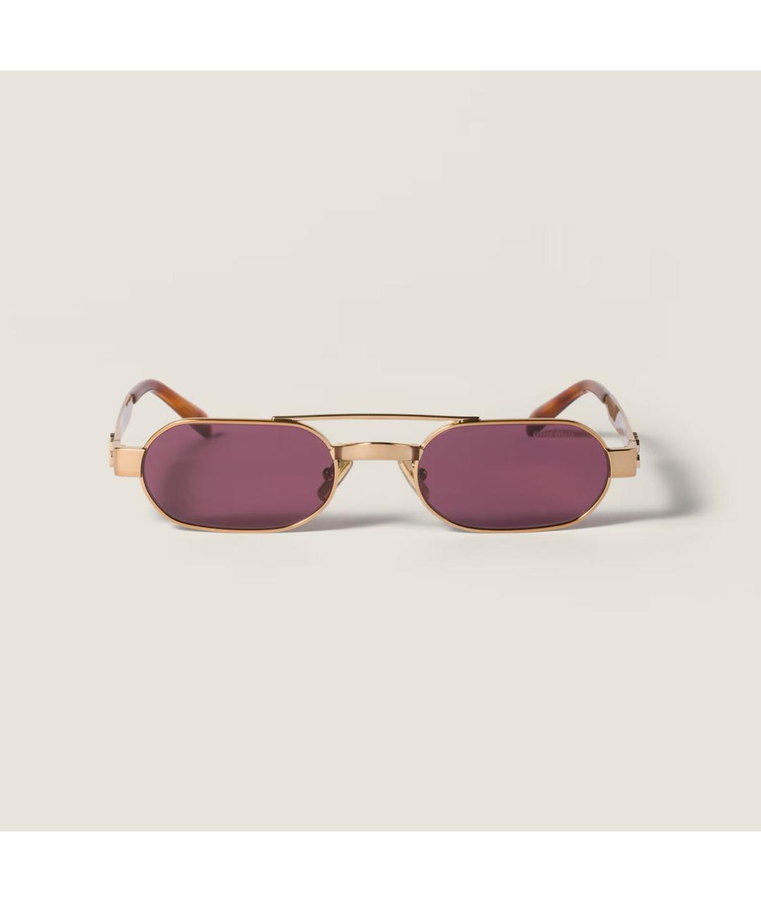 MIU MIU Золотые солнцезащитные очки, фото 7