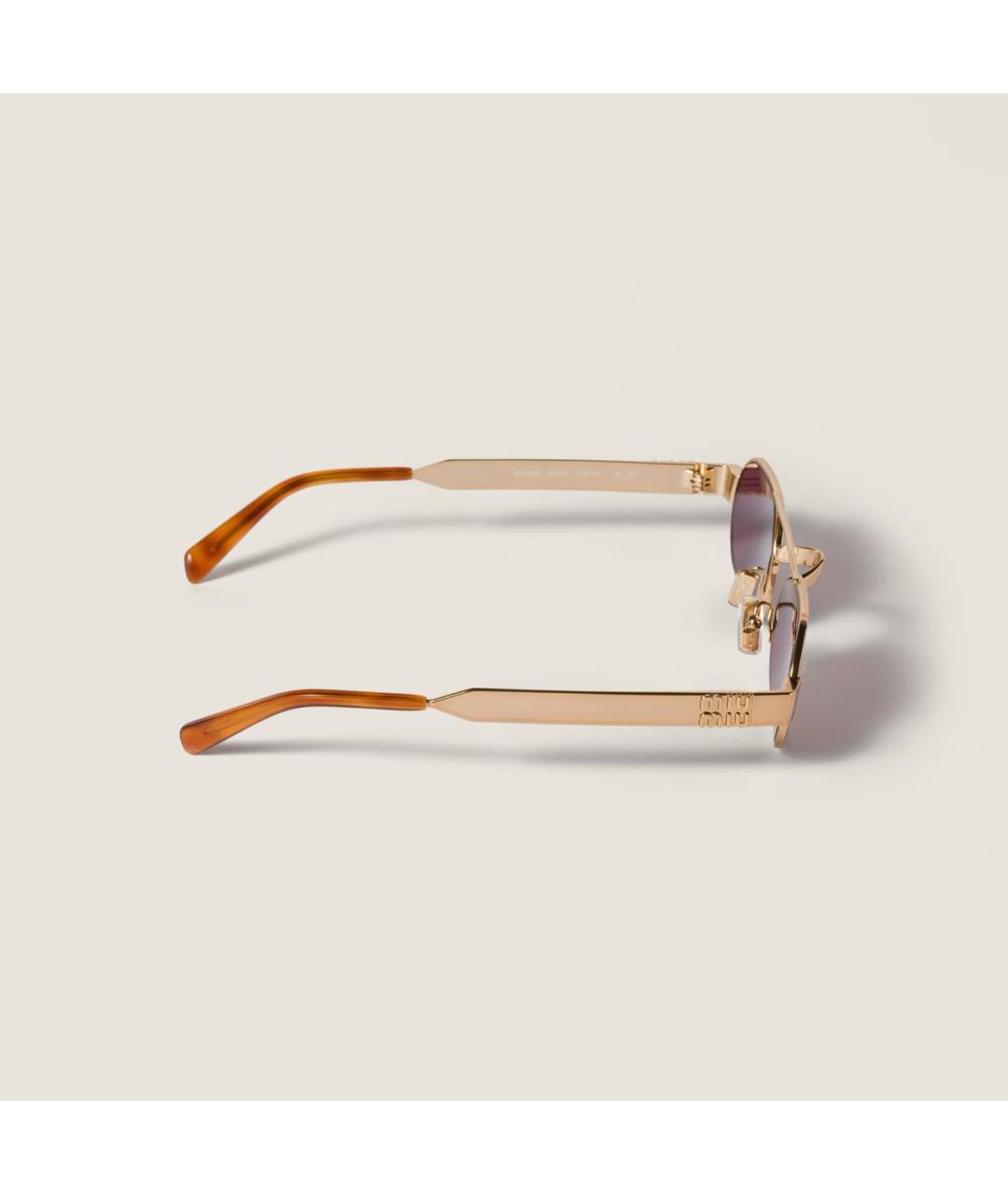 MIU MIU Золотые солнцезащитные очки, фото 4
