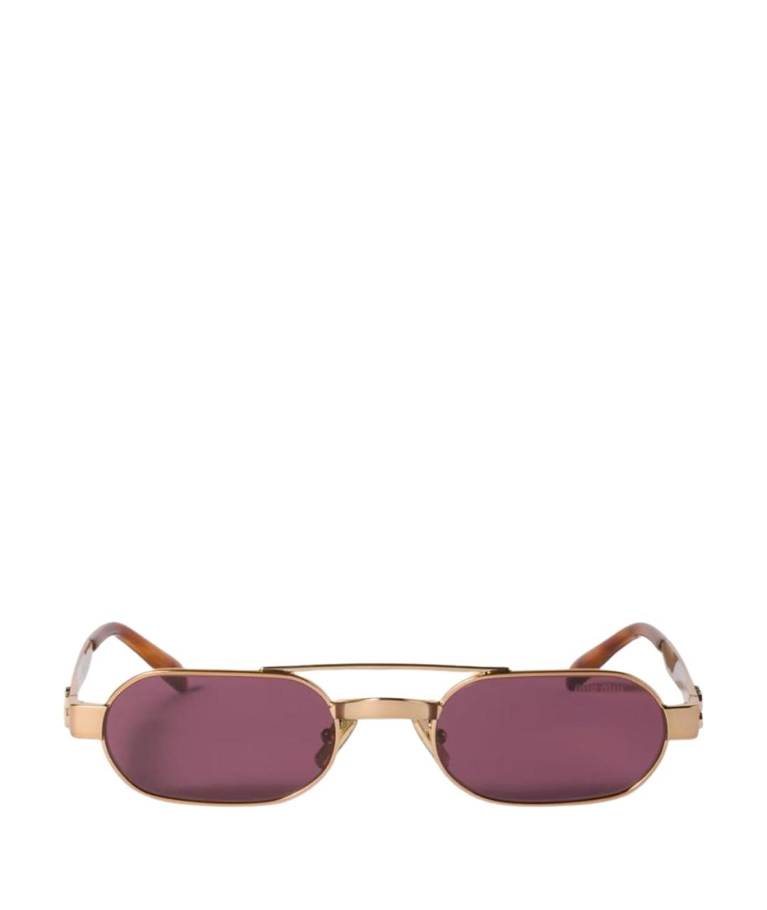 MIU MIU Золотые солнцезащитные очки, фото 1