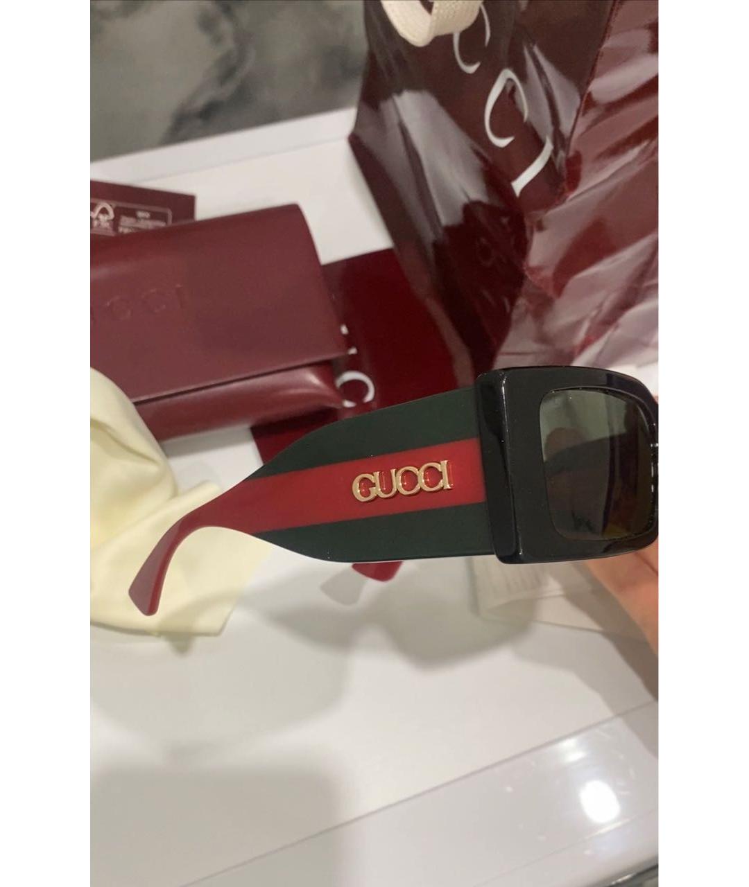 GUCCI Черные пластиковые солнцезащитные очки, фото 2