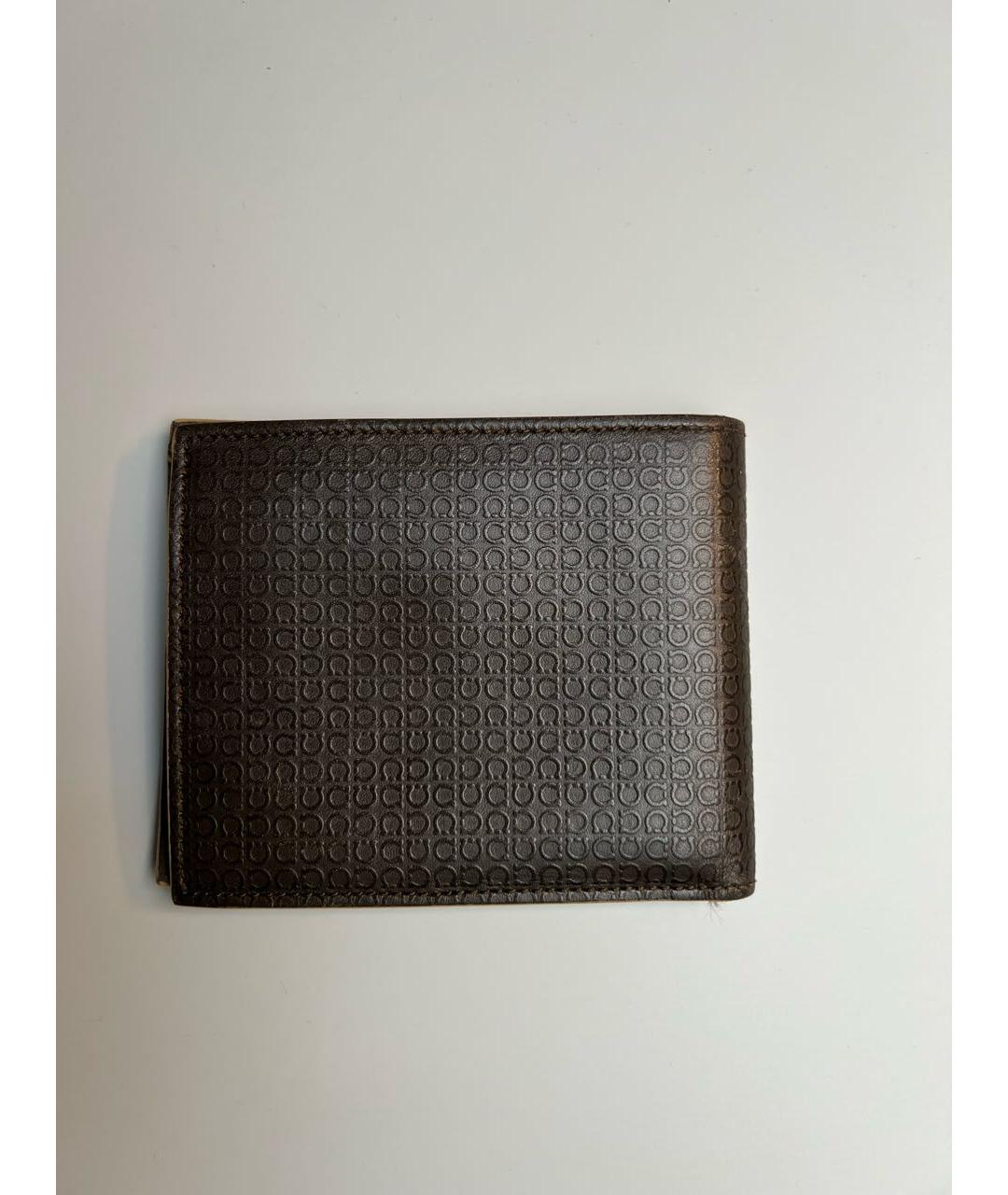 SALVATORE FERRAGAMO Антрацитовый кожаный кошелек, фото 2