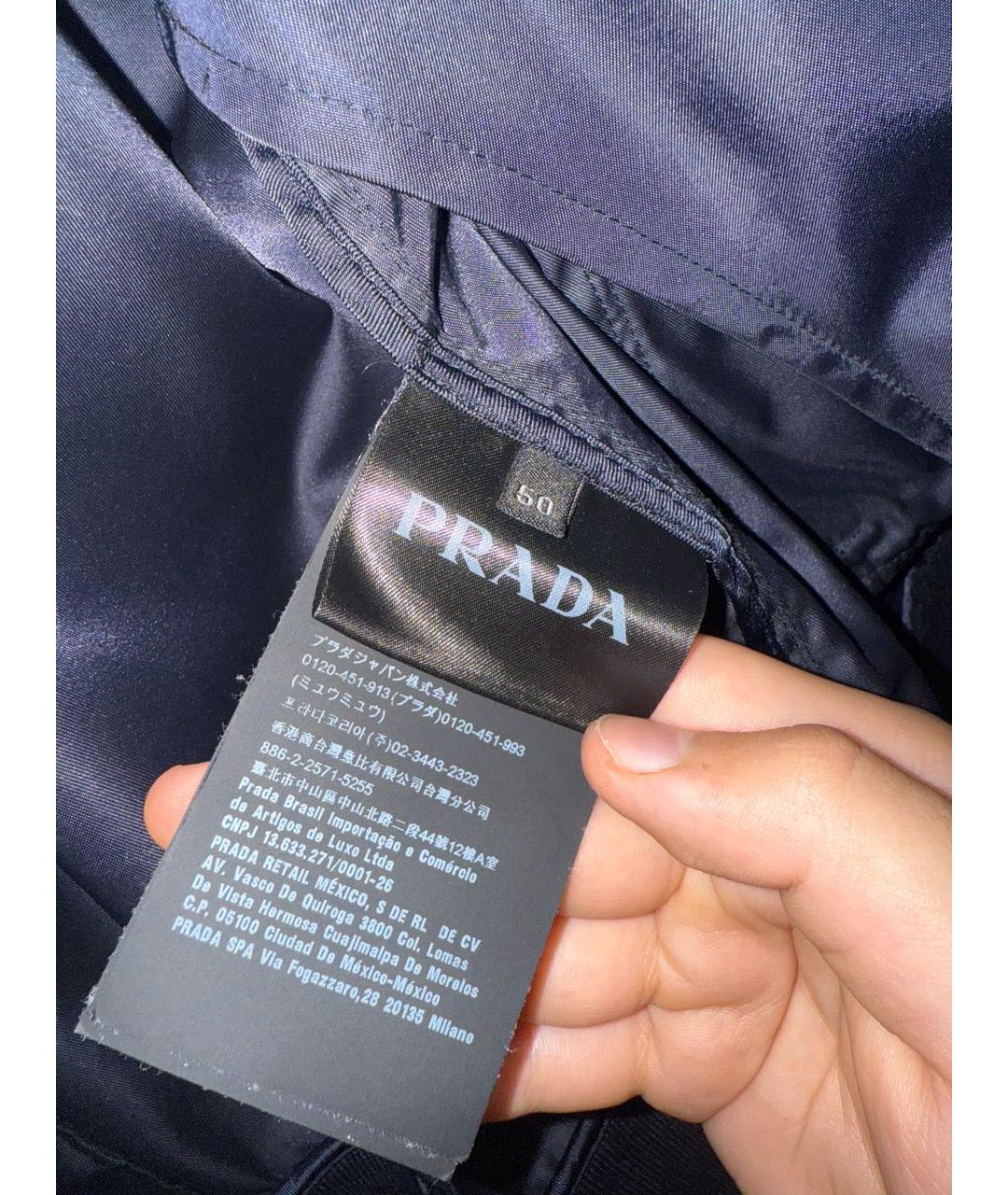 PRADA Темно-синяя полиамидовая куртка, фото 5