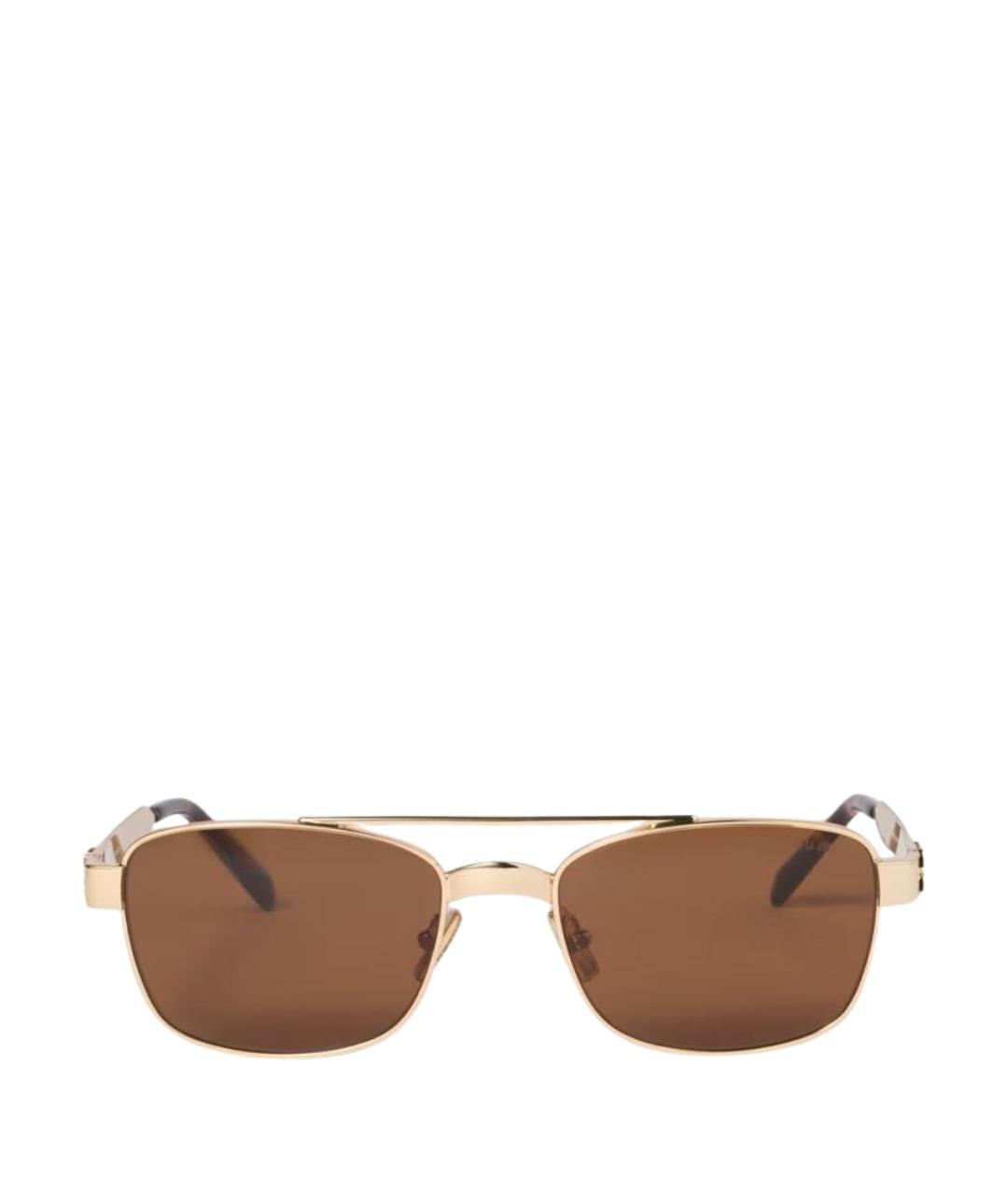MIU MIU Золотые металлические солнцезащитные очки, фото 1