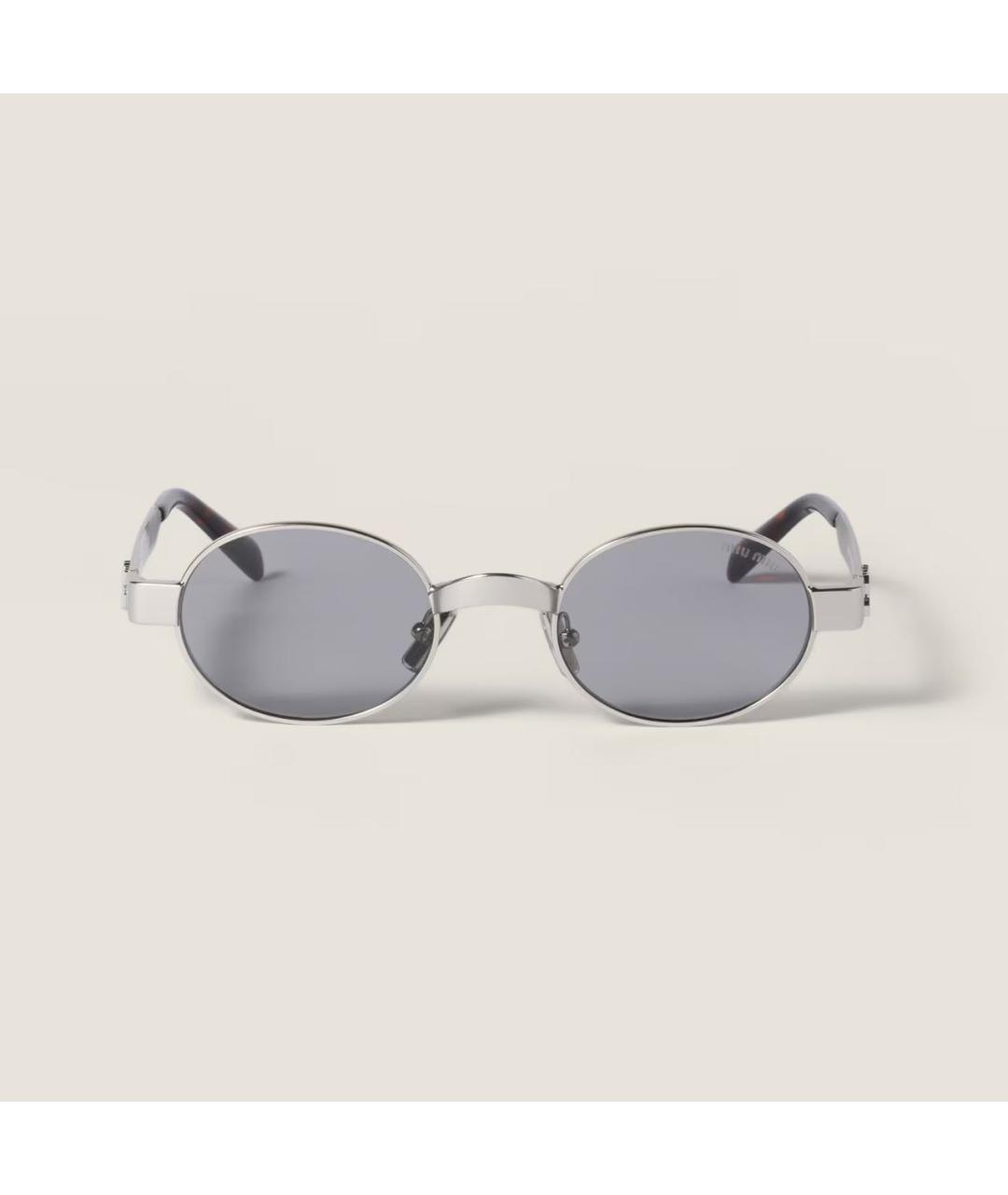 MIU MIU Серебряные металлические солнцезащитные очки, фото 7