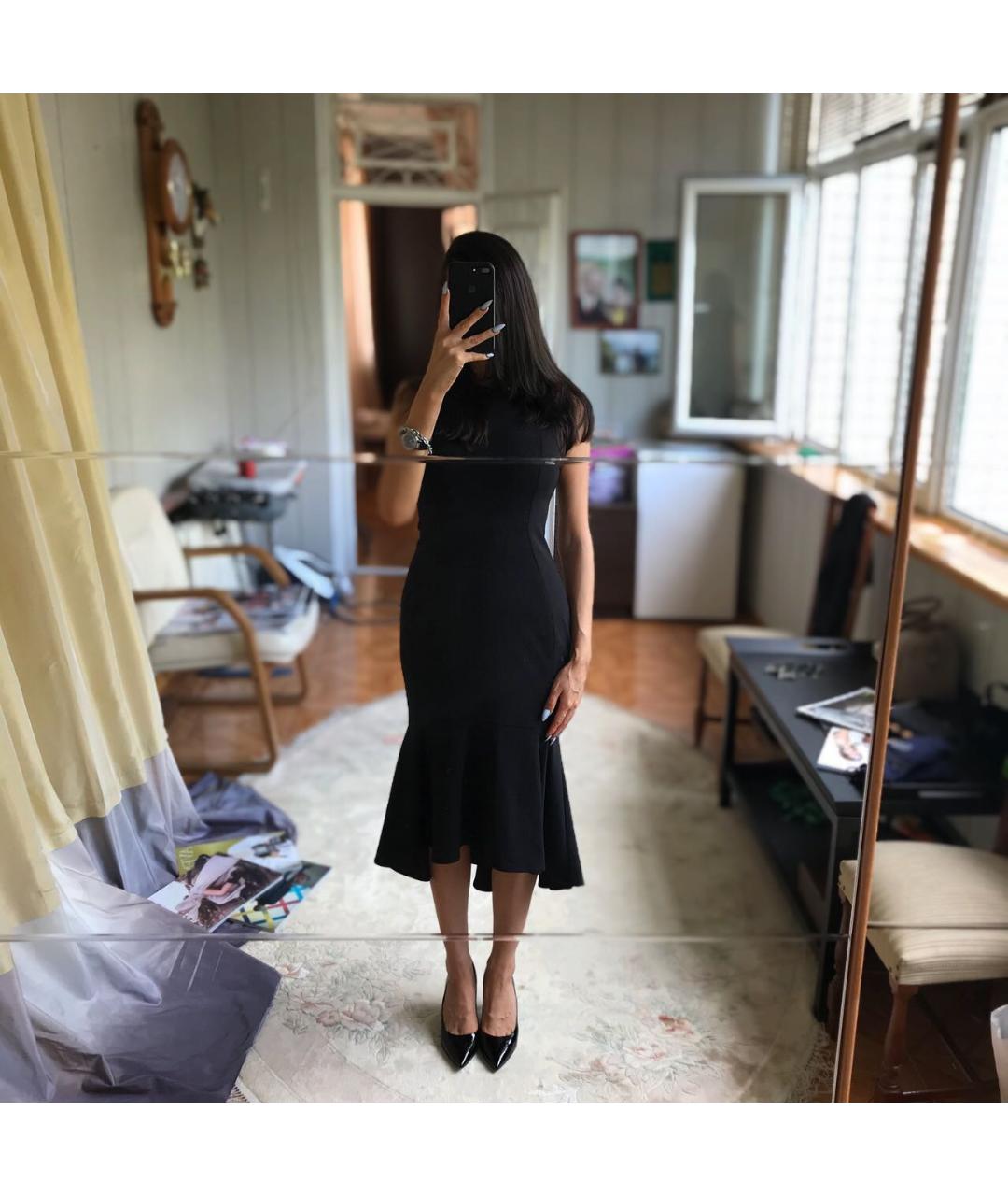 CALVIN KLEIN Черное полиэстеровое платье, фото 2