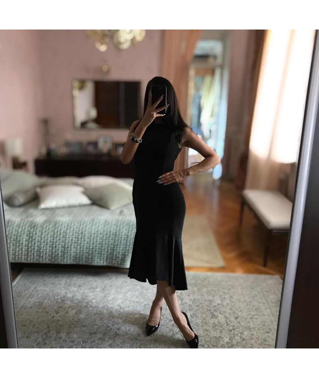 CALVIN KLEIN Черное полиэстеровое платье, фото 8