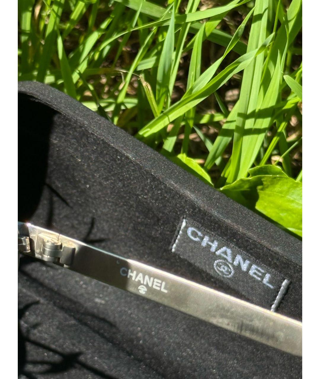 CHANEL Черные металлические солнцезащитные очки, фото 3