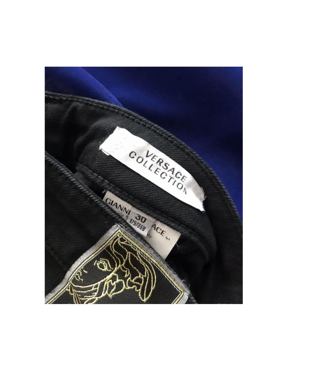 VERSACE COLLECTION Черные хлопковые джинсы слим, фото 5