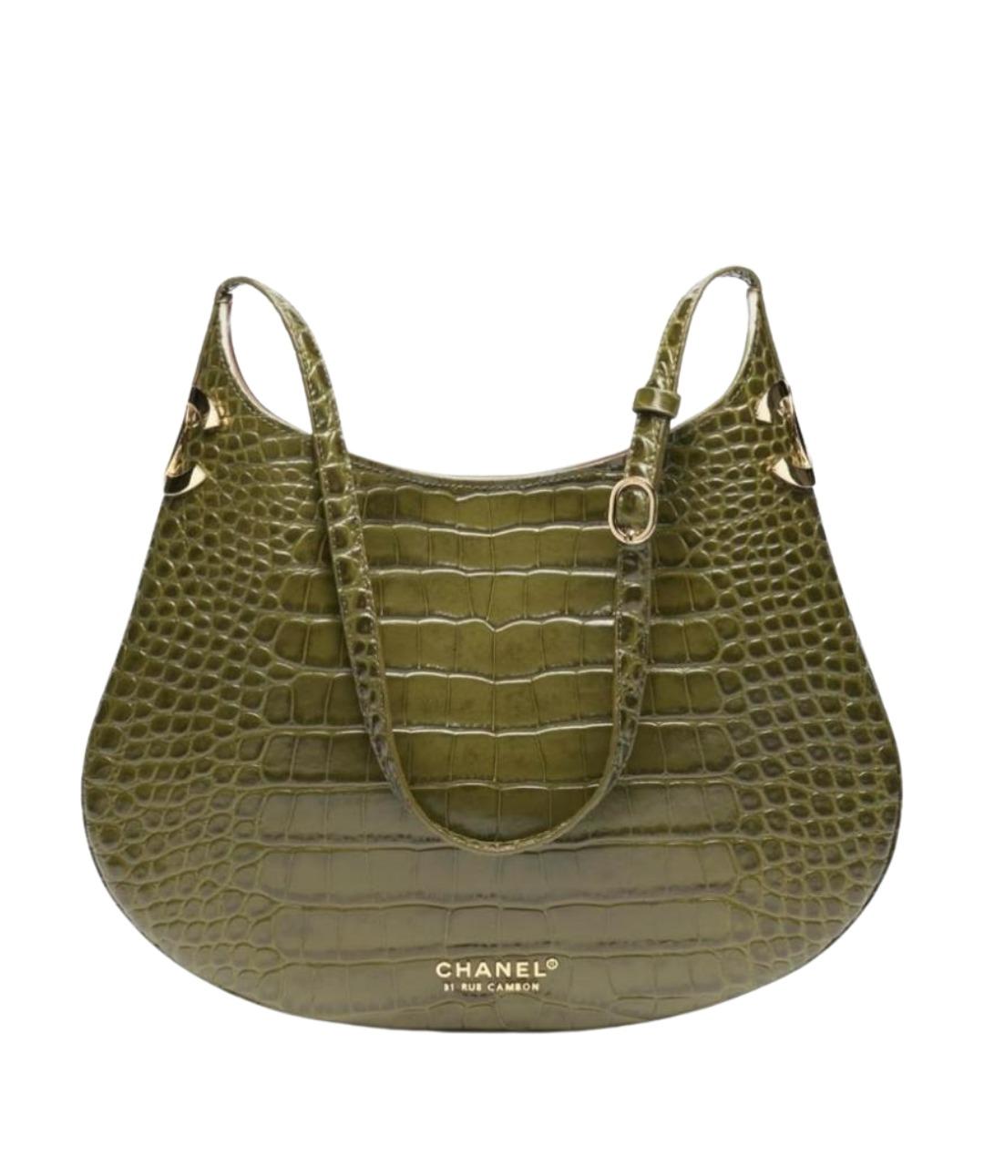 CHANEL Хаки кожаная сумка тоут, фото 1