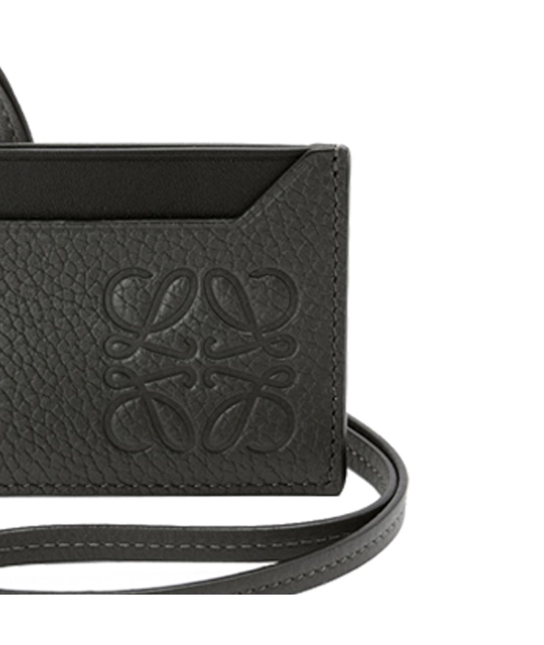 LOEWE Черный кожаный кардхолдер, фото 4