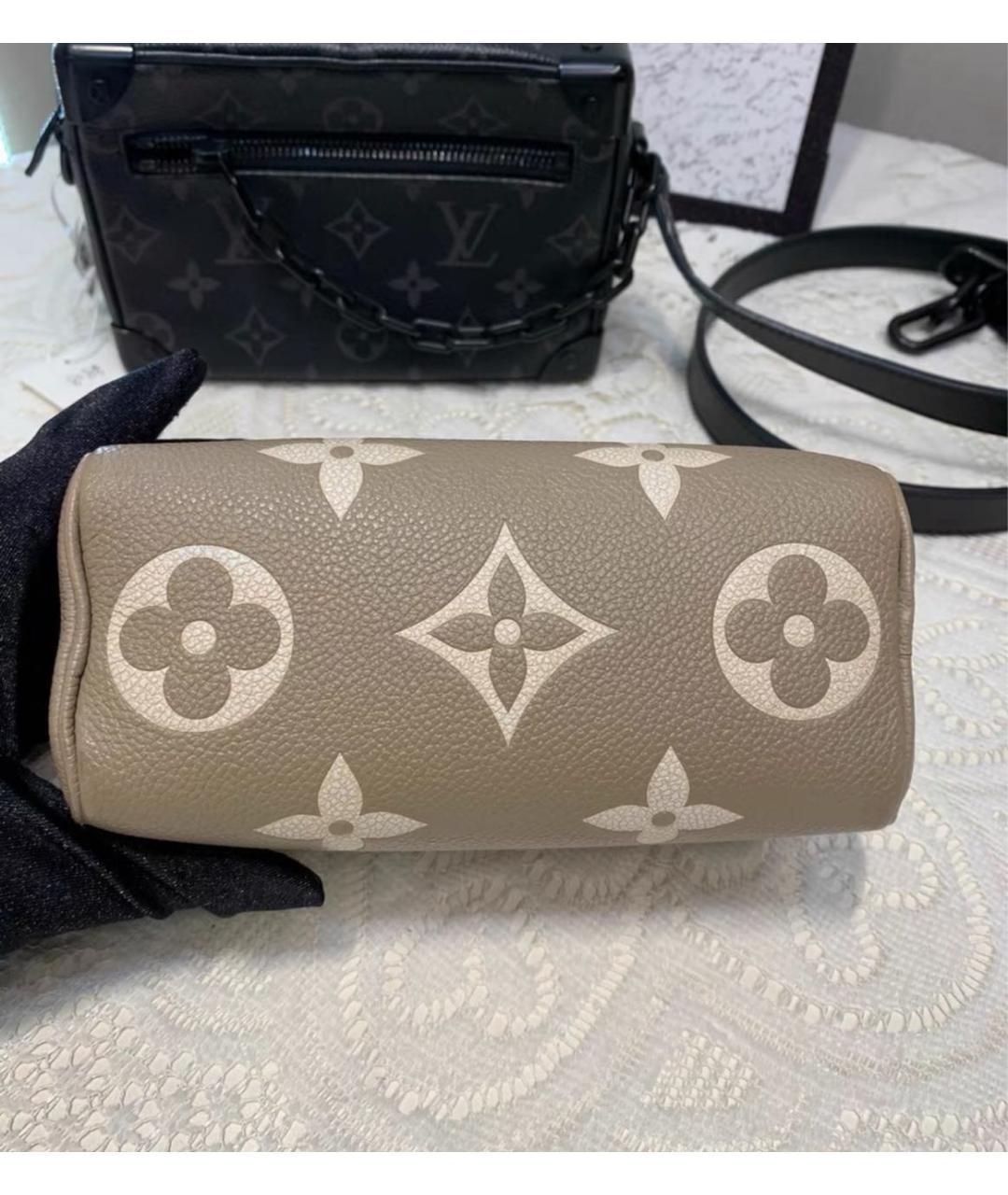 LOUIS VUITTON Бежевая кожаная сумка с короткими ручками, фото 5
