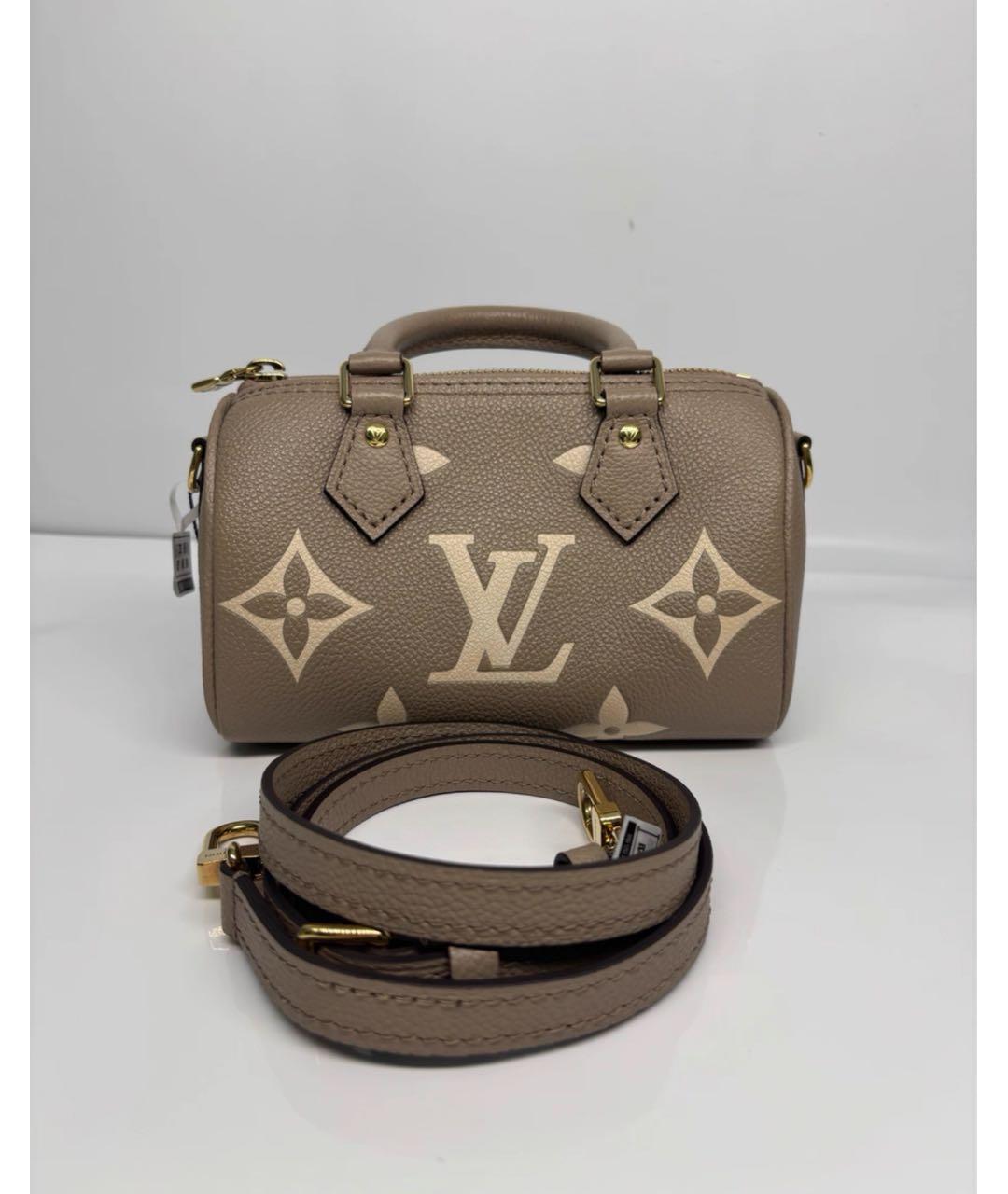 LOUIS VUITTON Бежевая кожаная сумка с короткими ручками, фото 2