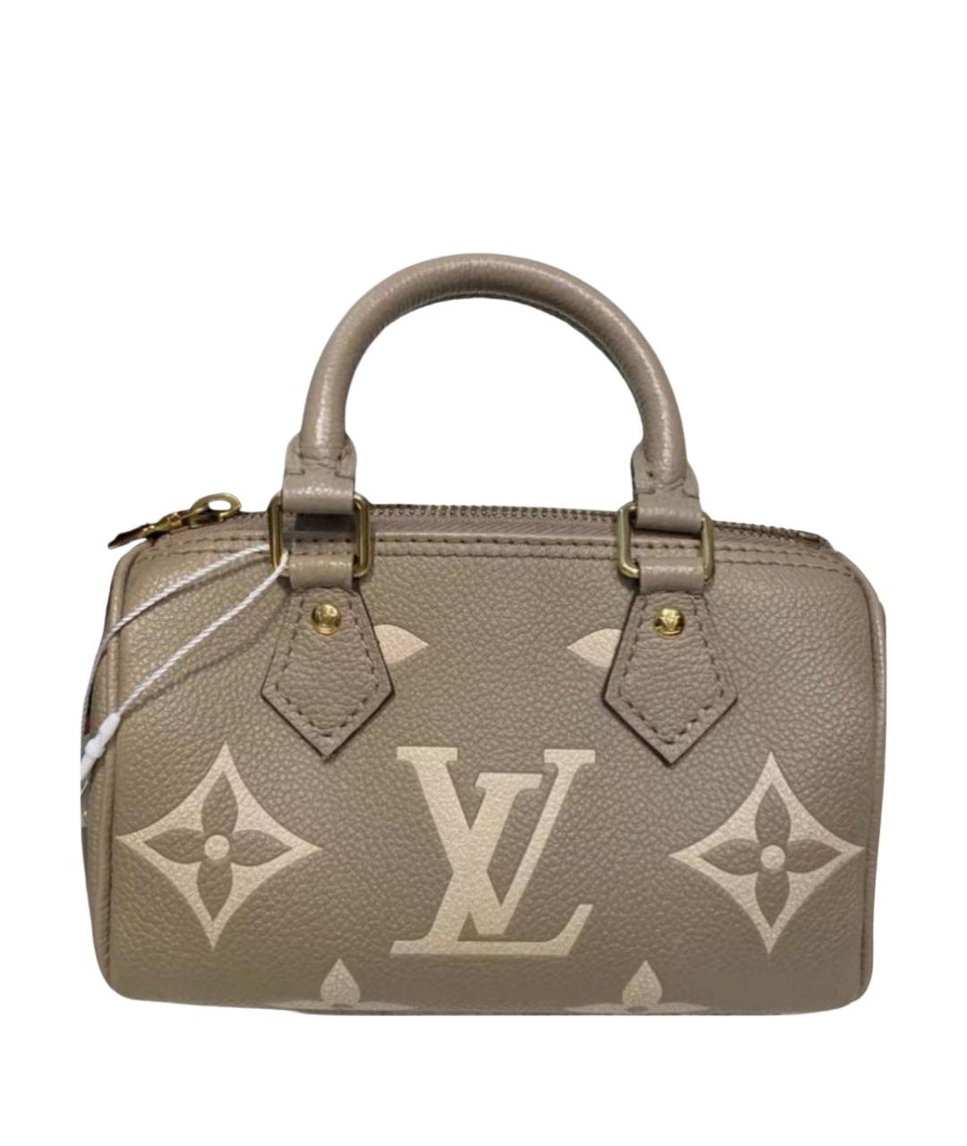 LOUIS VUITTON Бежевая кожаная сумка с короткими ручками, фото 1