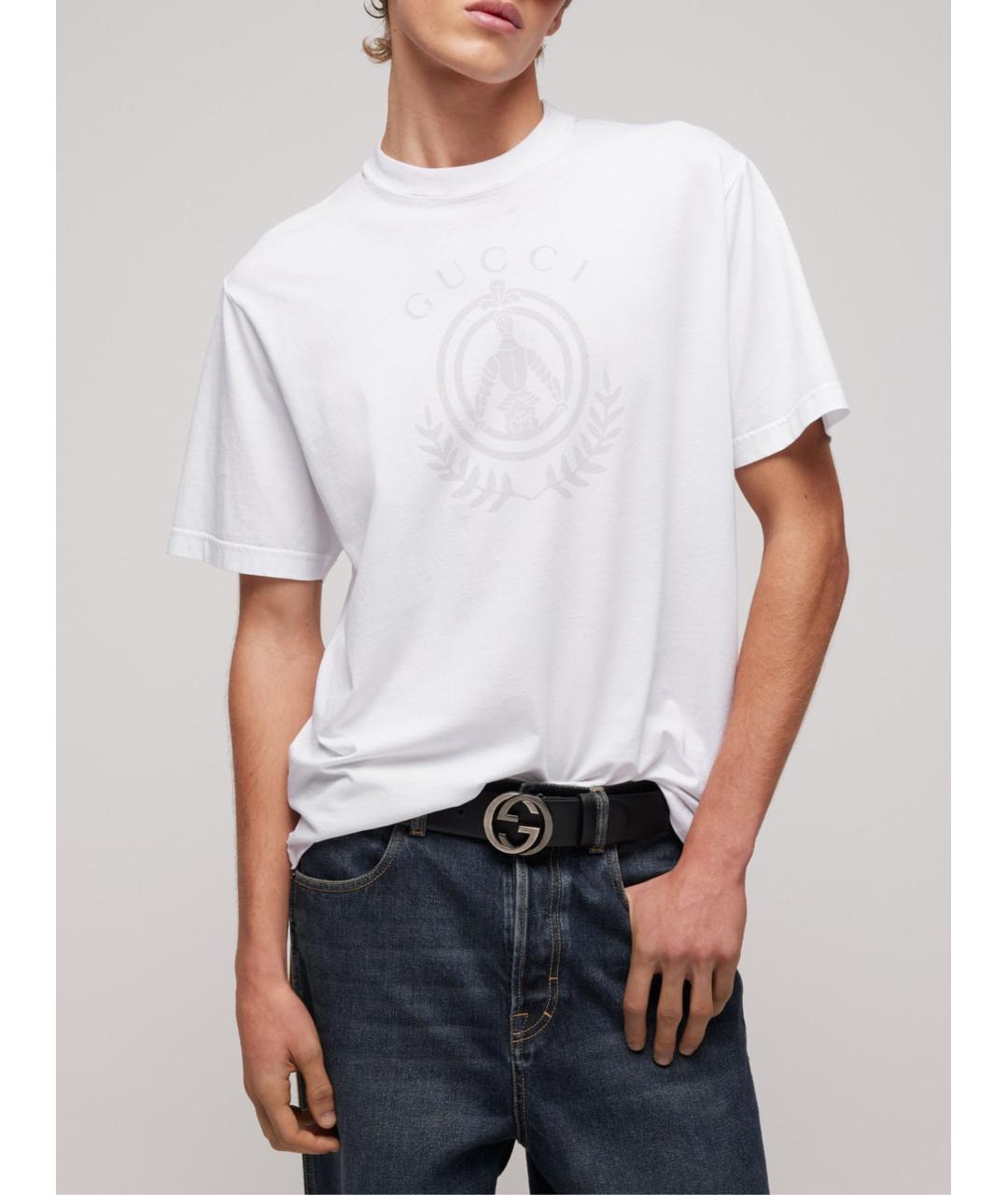 GUCCI Белая хлопковая футболка, фото 2