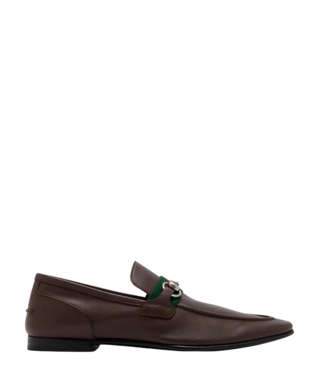 GUCCI Коричневые кожаные лоферы, фото 5