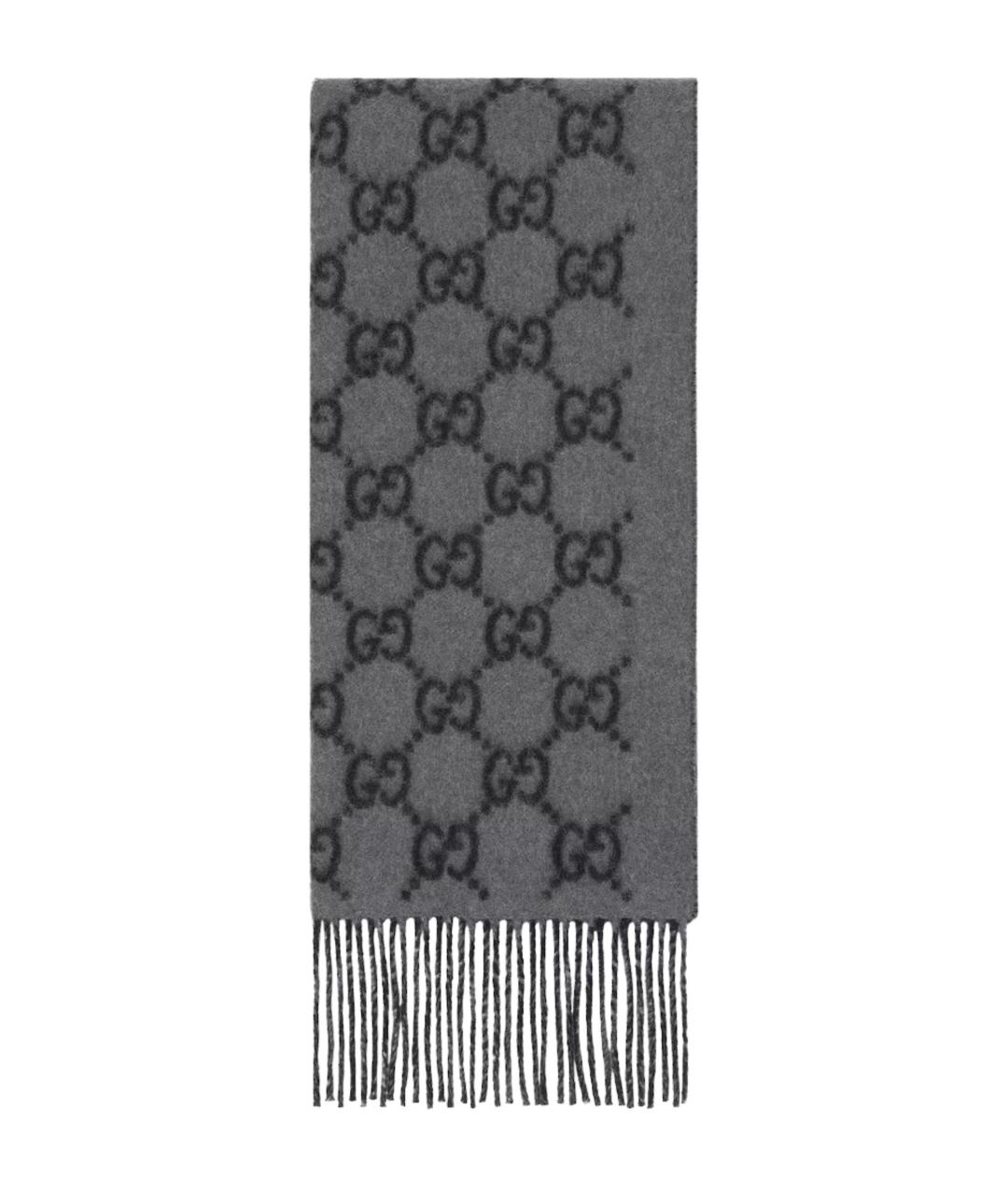 GUCCI Серый кашемировый шарф, фото 1
