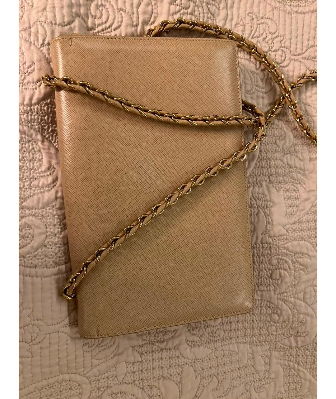 FERRAGAMO Бежевая кожаная сумка через плечо, фото 2