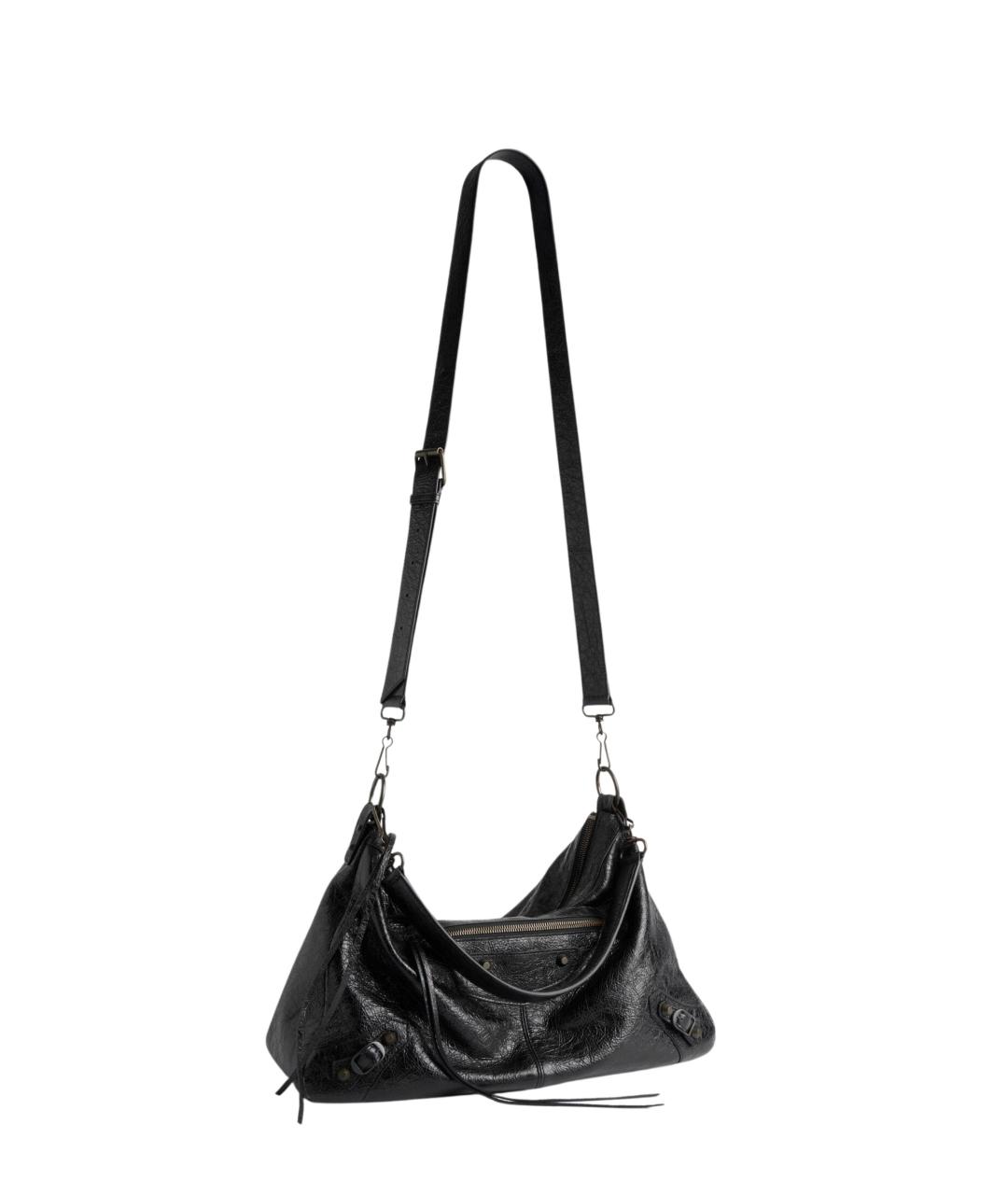 BALENCIAGA Черная кожаная сумка на плечо, фото 2