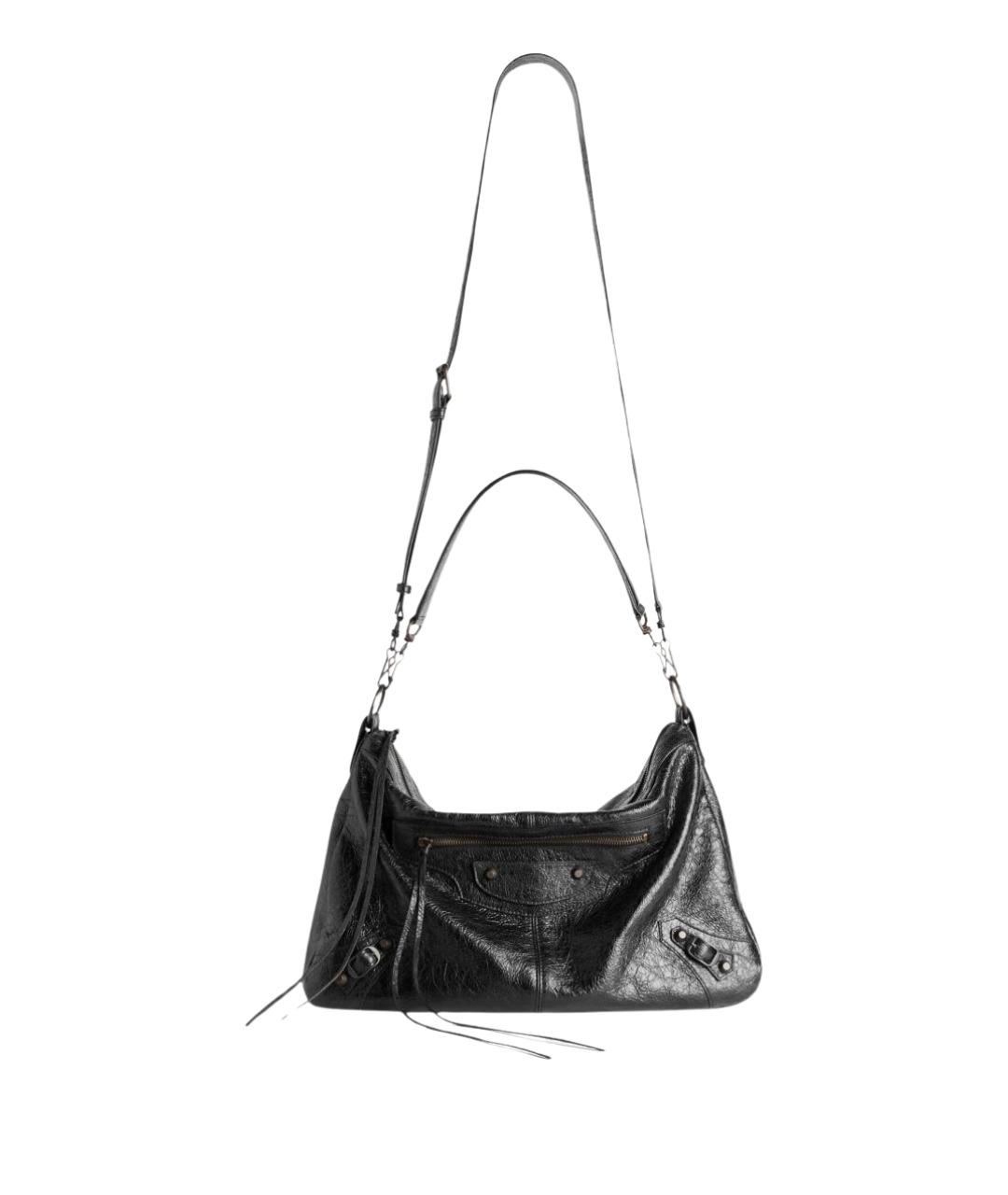 BALENCIAGA Черная кожаная сумка на плечо, фото 1