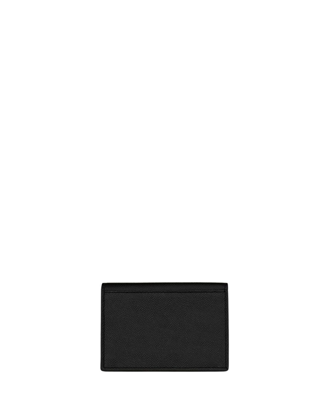 SAINT LAURENT Черный кожаный кошелек, фото 2