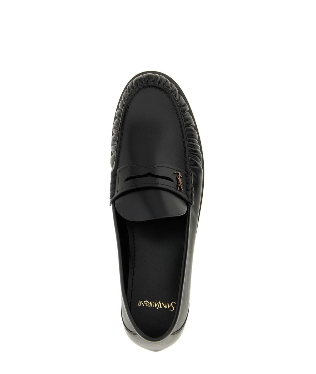 SAINT LAURENT Черные кожаные лоферы, фото 4