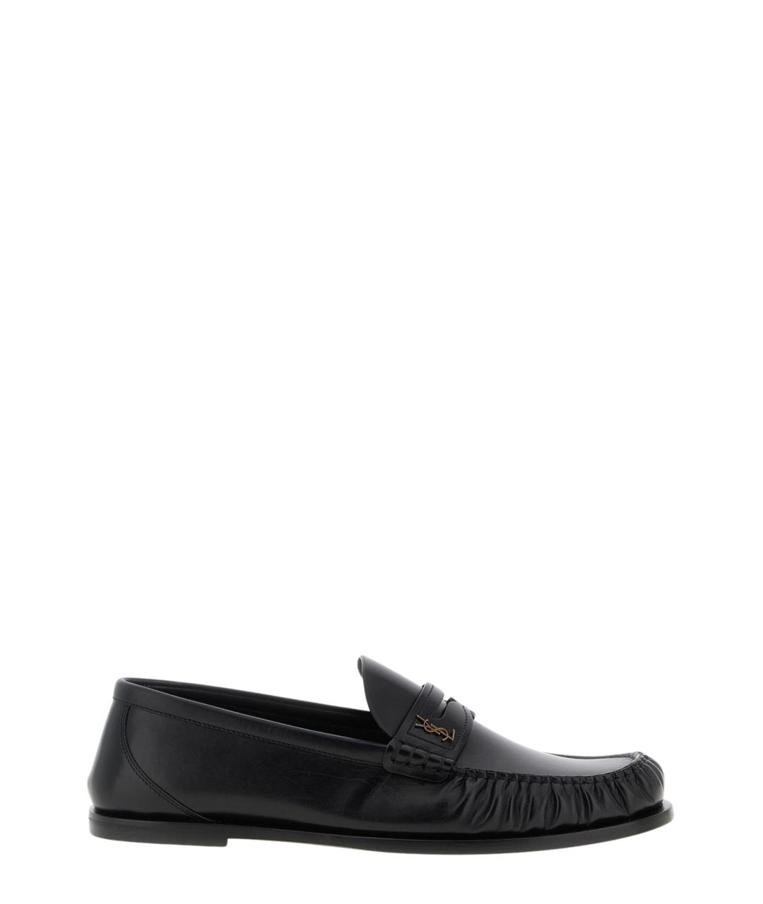 SAINT LAURENT Черные кожаные лоферы, фото 5