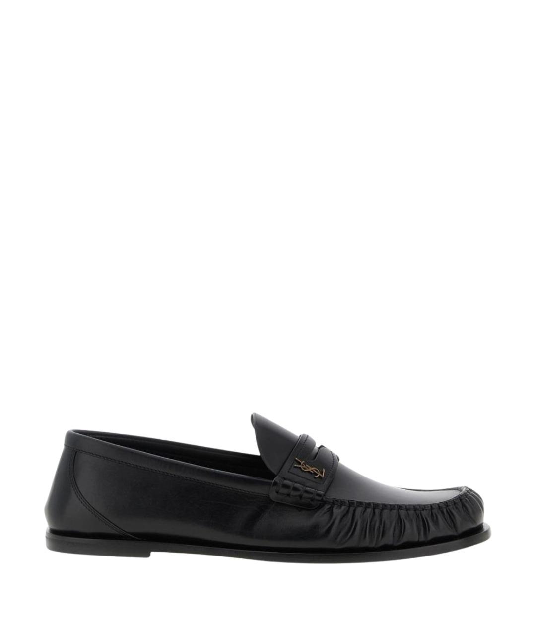 SAINT LAURENT Черные кожаные лоферы, фото 1