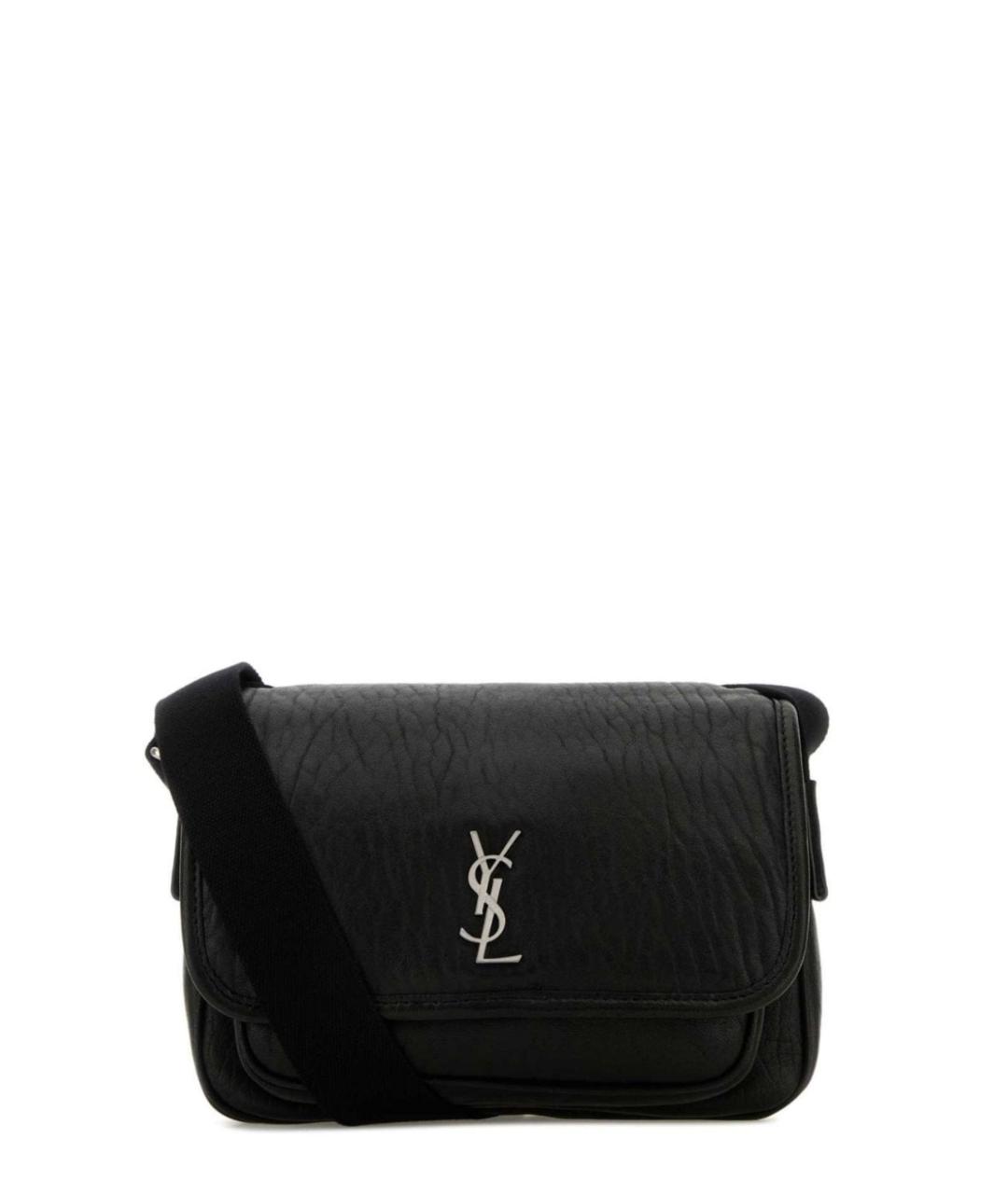 SAINT LAURENT Черная кожаная сумка на плечо, фото 4