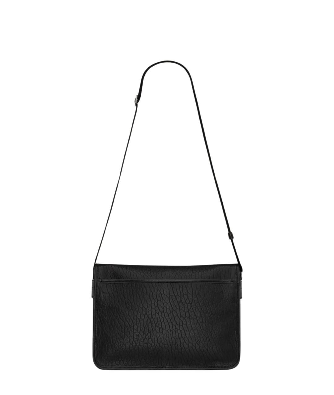 SAINT LAURENT Черная кожаная сумка на плечо, фото 2