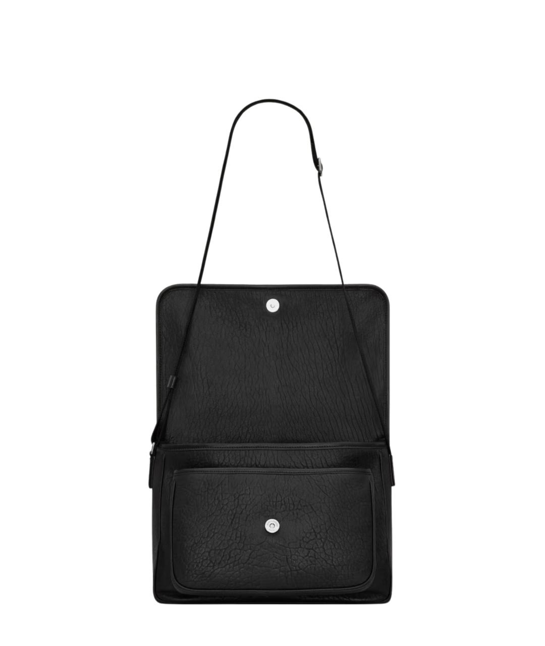 SAINT LAURENT Черная кожаная сумка на плечо, фото 4