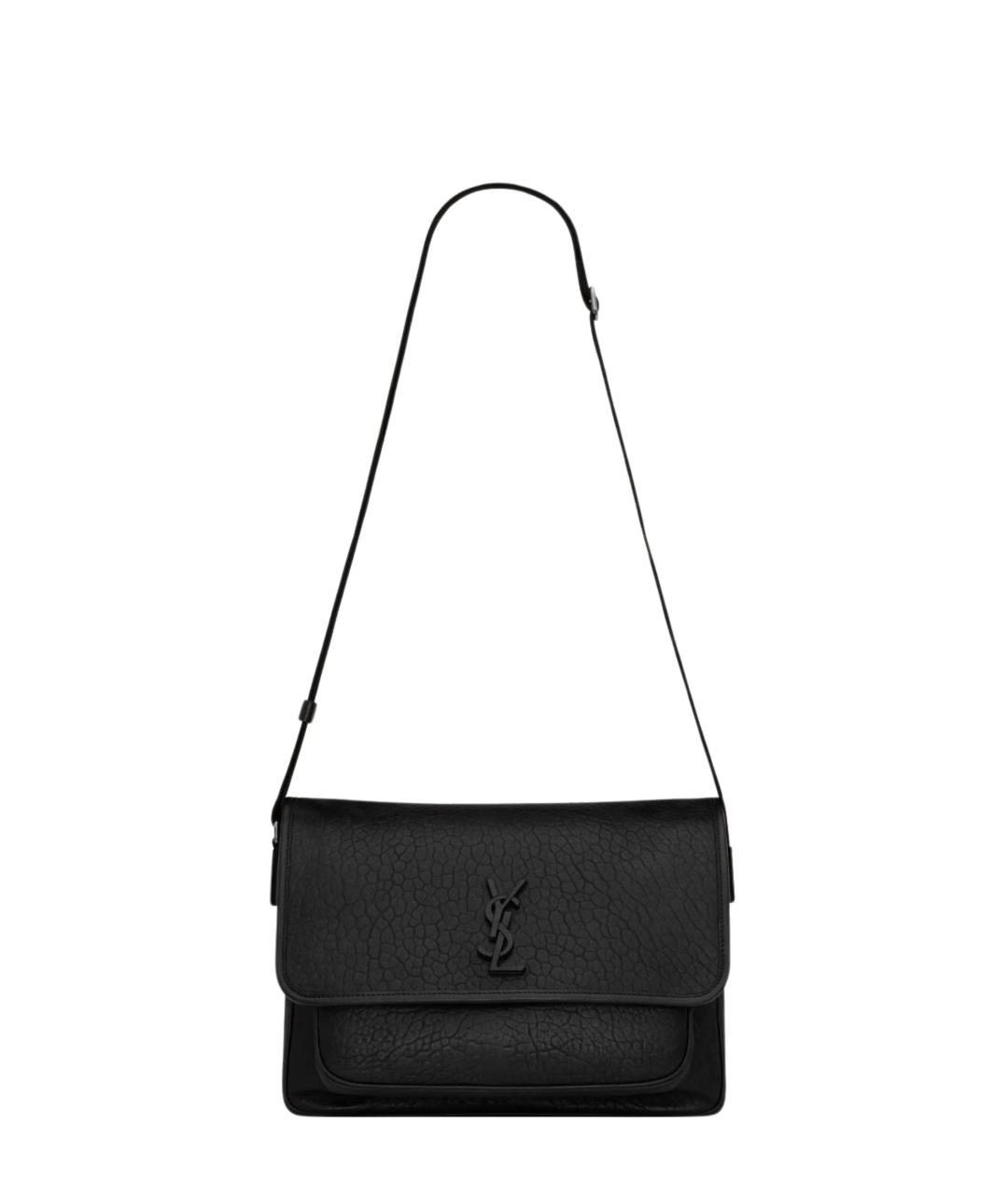 SAINT LAURENT Черная кожаная сумка на плечо, фото 5