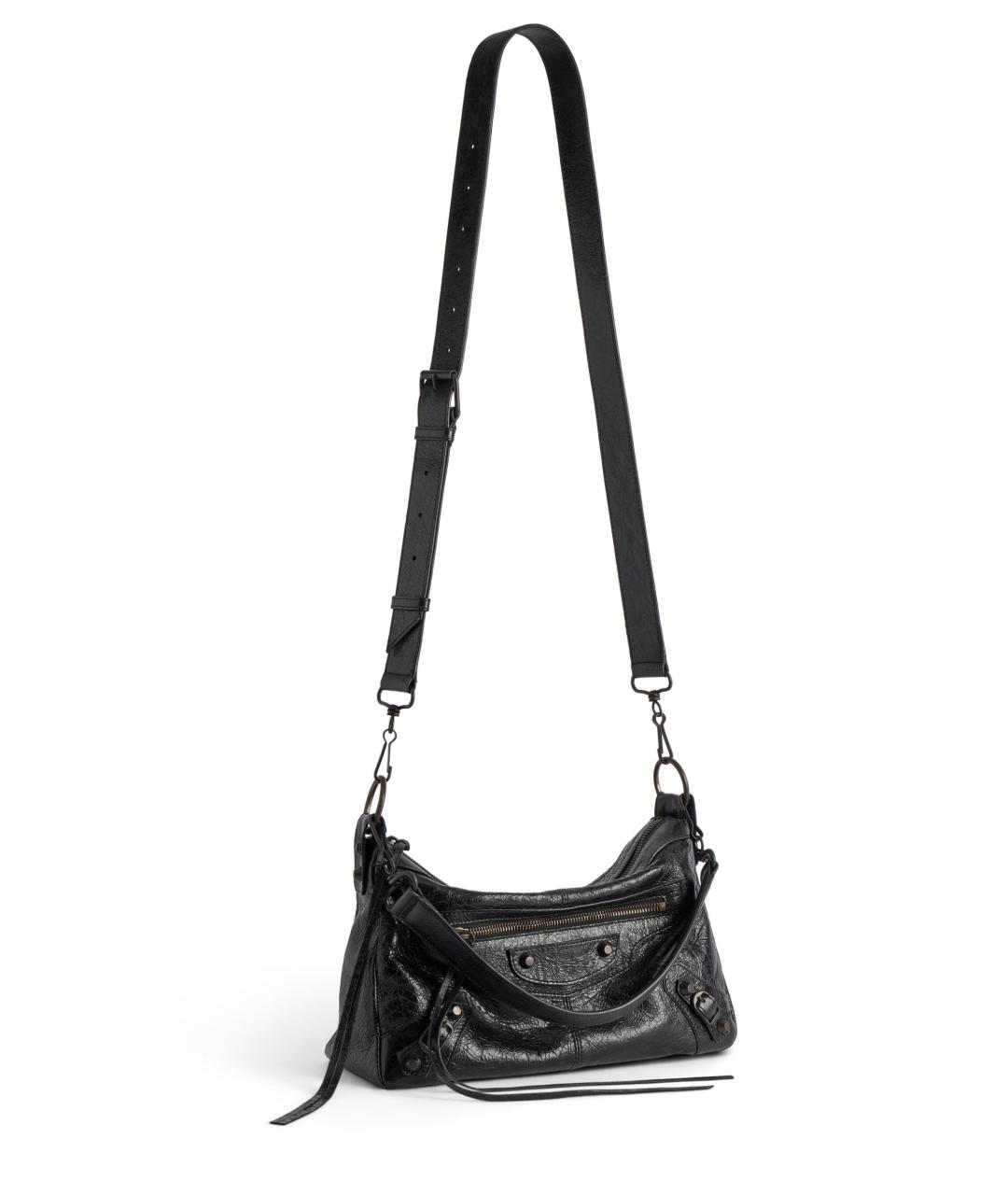 BALENCIAGA Черная кожаная сумка на плечо, фото 2