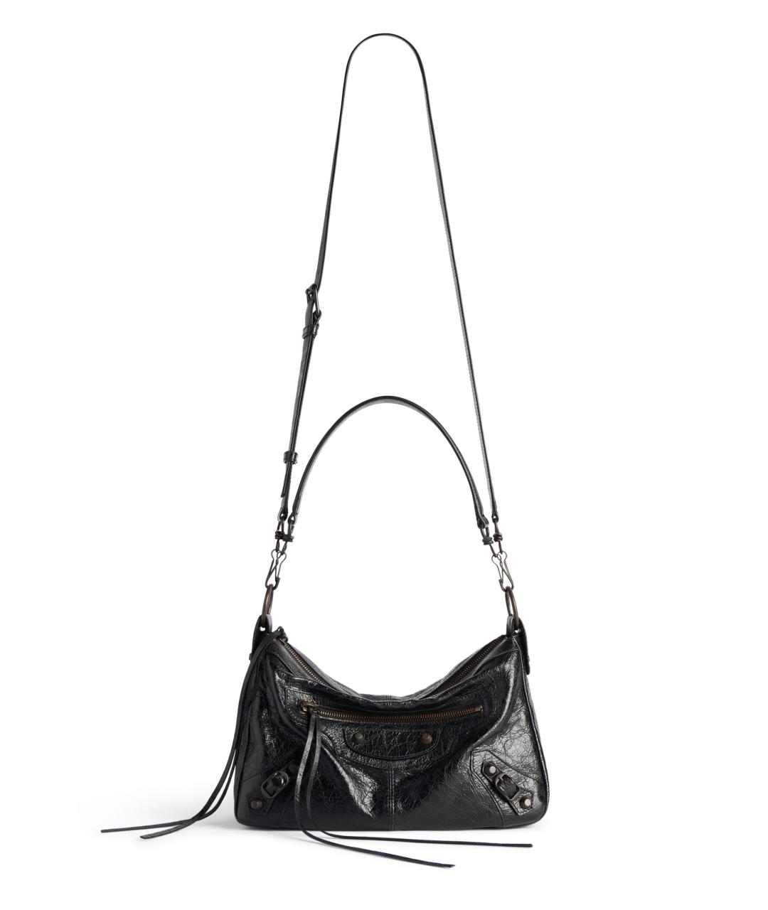 BALENCIAGA Черная кожаная сумка на плечо, фото 8