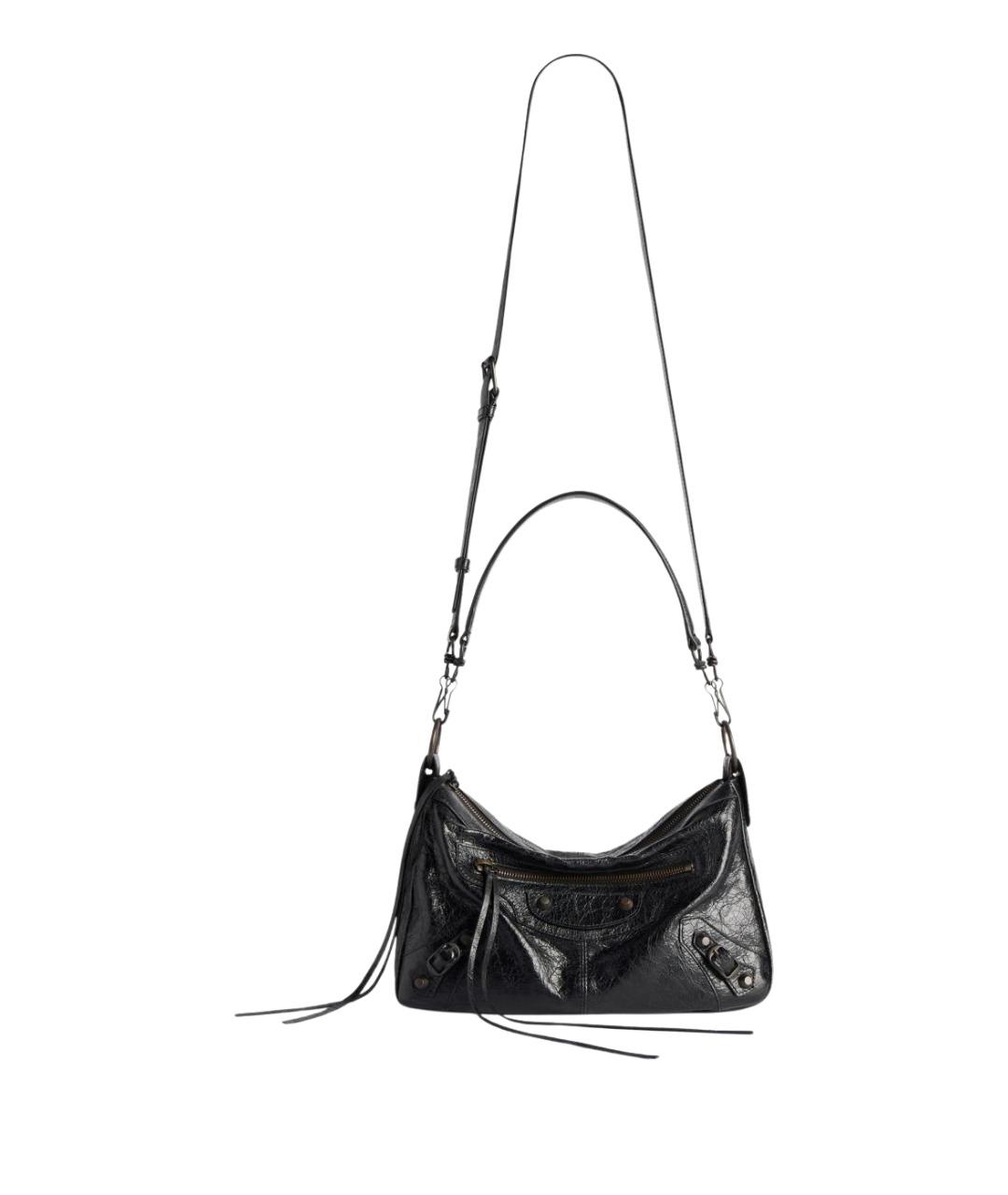 BALENCIAGA Черная кожаная сумка на плечо, фото 1