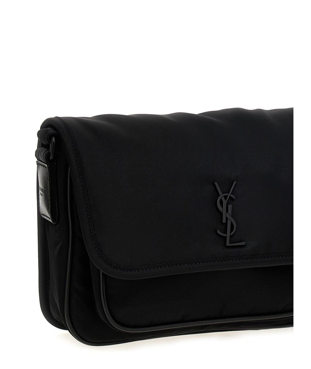 SAINT LAURENT Черная синтетическая сумка на плечо, фото 3