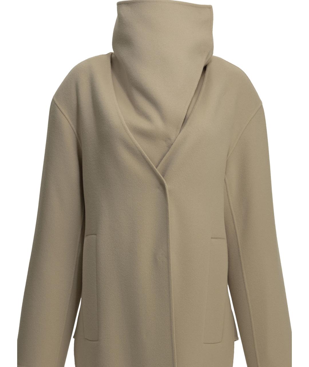 SPORTMAX Бежевое шерстяное пальто, фото 3