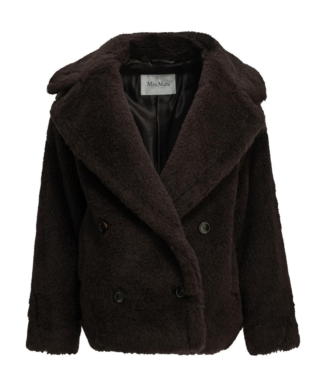 MAX MARA Коричневое шерстяное пальто, фото 1