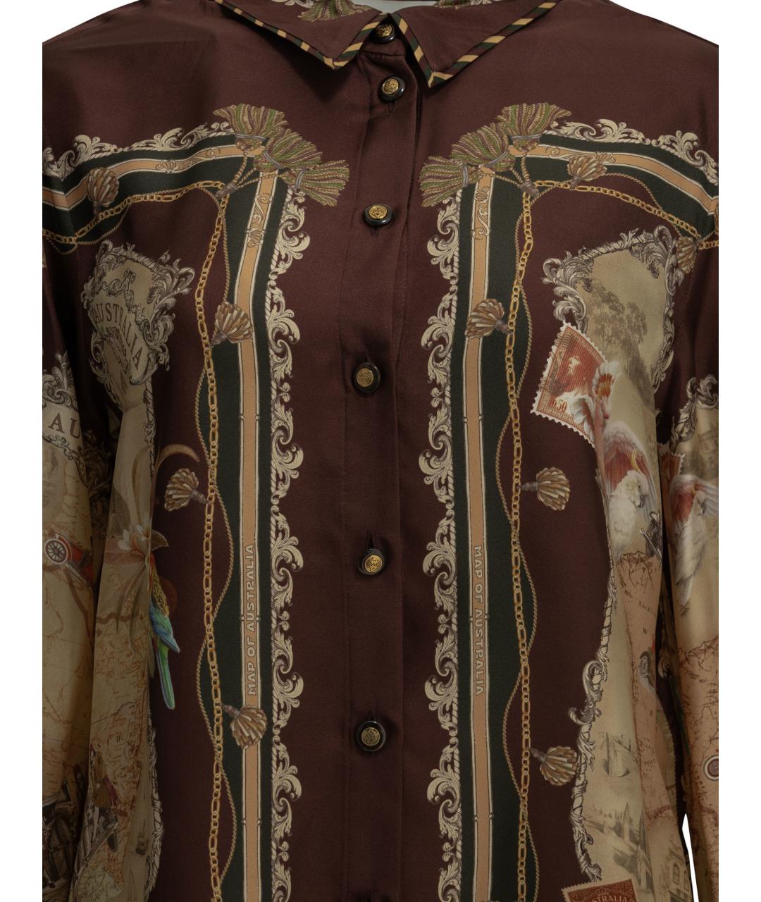 ZIMMERMANN Бордовая шелковая рубашка, фото 3