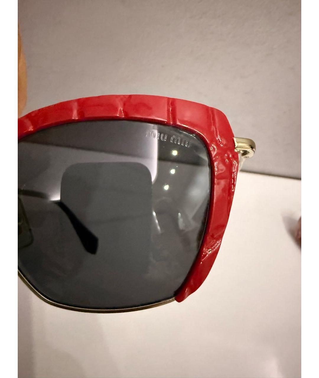 MIU MIU Красные металлические солнцезащитные очки, фото 5