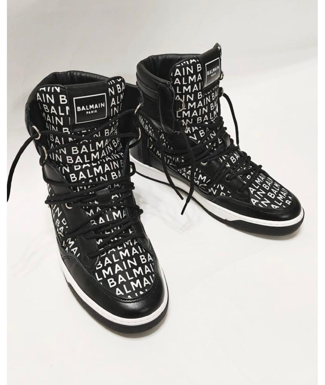 BALMAIN Черные кожаные кеды, фото 7