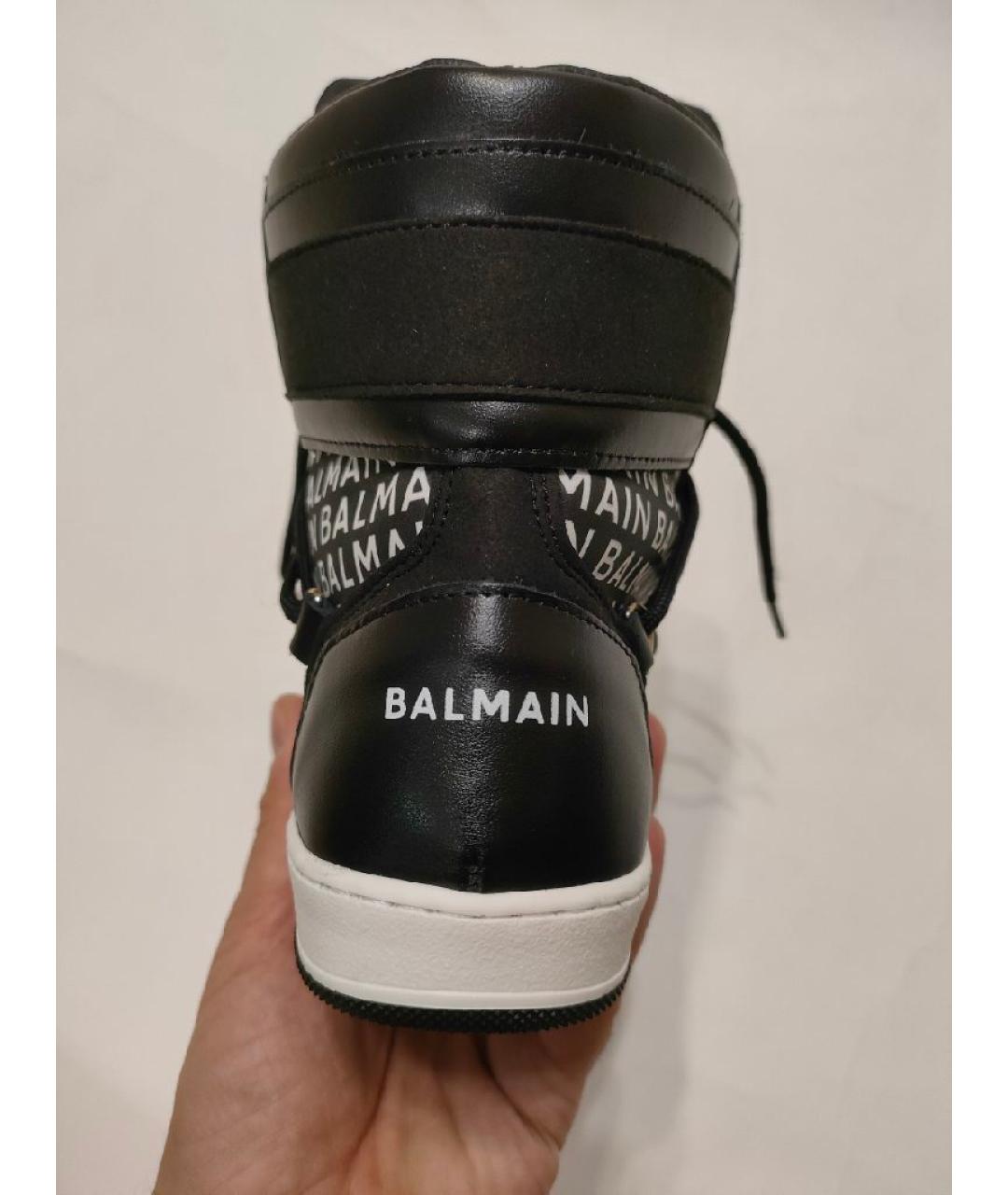 BALMAIN Черные кожаные кеды, фото 9